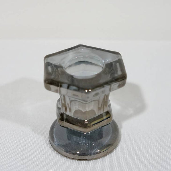 Glass Candlestick Holders Taper Candle Holders Tabletop - Grey - Sweet Home Deco - Wild Lark