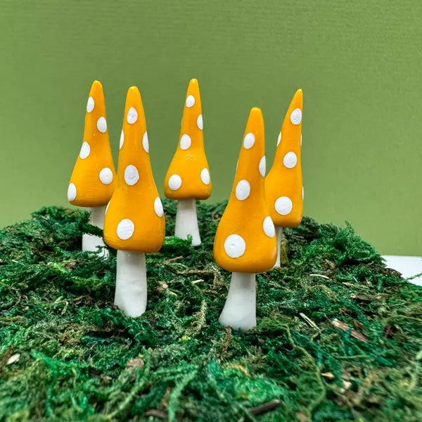 Fairy Garden Mushroom Gnome-style Plant Pick - Sunflower - Mystical Woodlands - Wild Lark