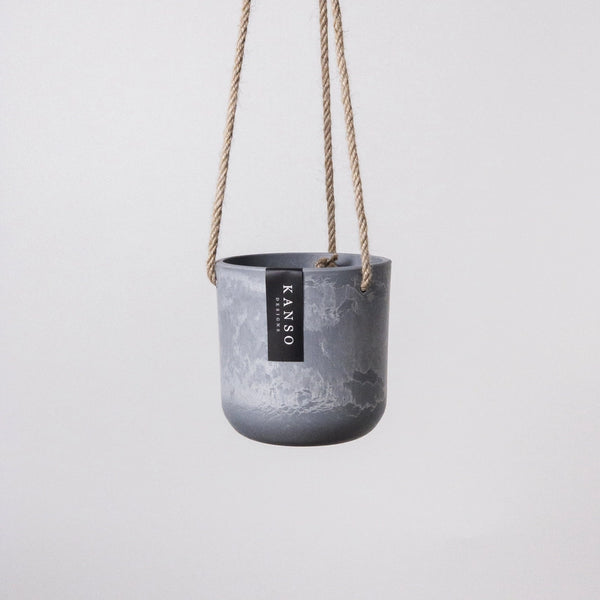 Hanging Planter Pot - 4" Stone Grey - Kanso Designs - Wild Lark