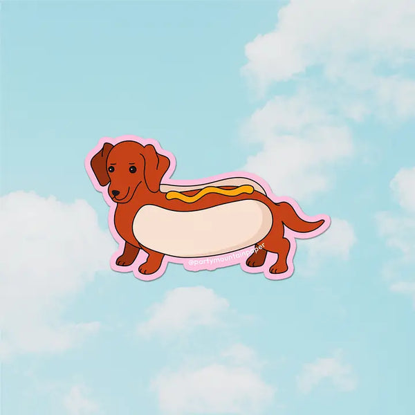 Stickers by Party Mountain Paper Co. - Weenie Hotdog (Mustard) - Party Mountain Paper co. - Wild Lark
