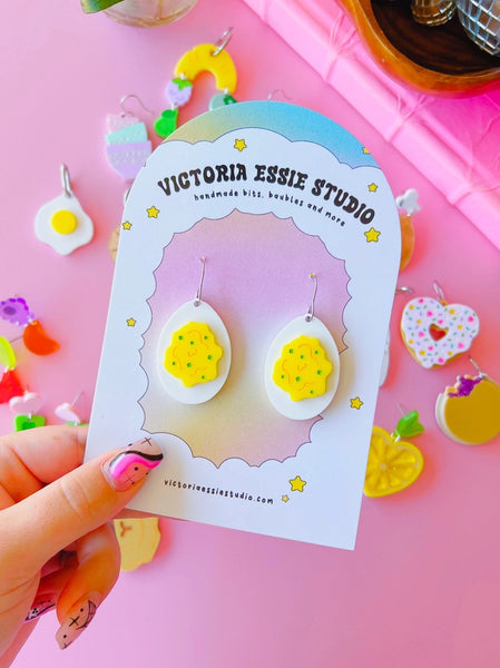 Earrings by Victoria Essie Studio - Deviled Egg Earrings - Victoria Essie Studio - Wild Lark