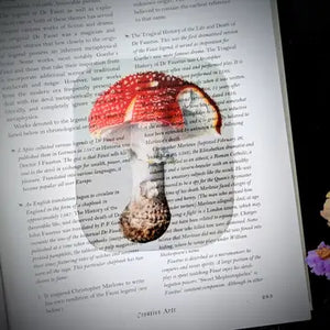 Clear Bookmark - Amanita Muscaria Fly Agaric Mushroom - Dark Veinlet - Wild Lark