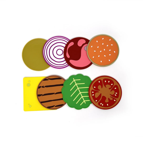 Cheeseburger Coaster Set -  - Rainbow Unicorn Birthday Surprise - Wild Lark