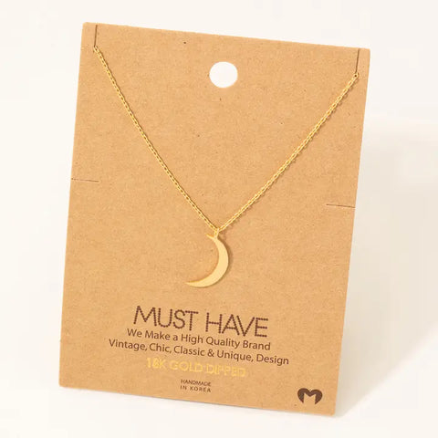 Moon Crescent Pendant Necklace - Gold - Fame Accessories - Wild Lark