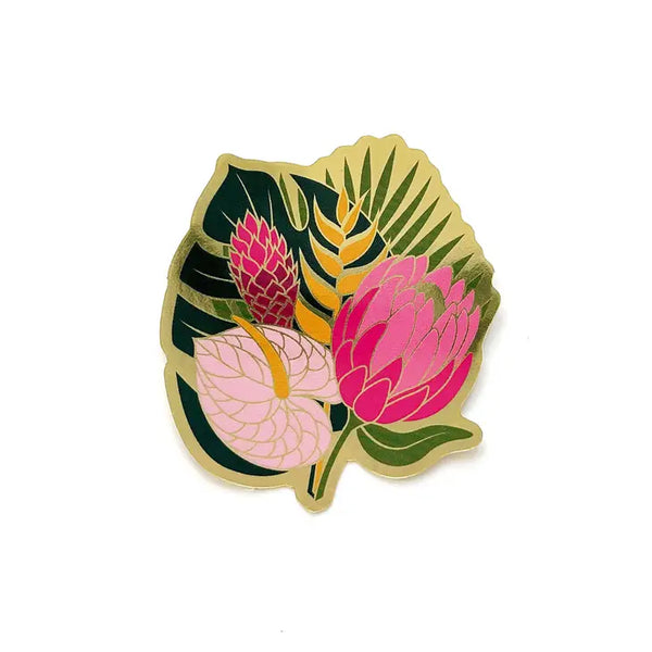 Luxe Metallic Gold Sticker - Celeste Tropical Bouquet Flower - Paper Anchor Co. - Wild Lark