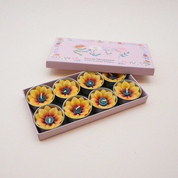 Handmade Scented Flower Tealights - Sunflower - Hana Blossom - Wild Lark