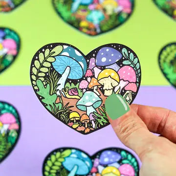 Turtle's Soup Vinyl Stickers - Forest Mushroom Plant Heart Cottagecore Decal Vinyl Sticker - Turtle's Soup - Wild Lark