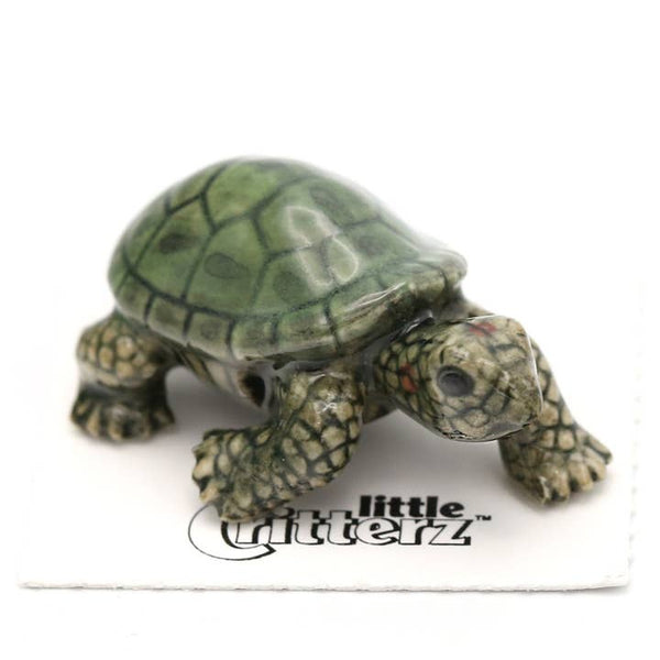 Porcelain Miniature Critters - Ras Garden Turtle - Little Critterz - Wild Lark