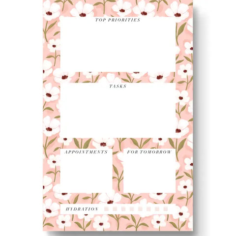 White Anemone Daily Planner Notepad -  - Elyse Breanne Design - Wild Lark