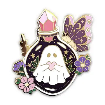 Enamel Pin: The Crowned Rabbit - Ghost Bottle - The Crowned Rabbit - Wild Lark
