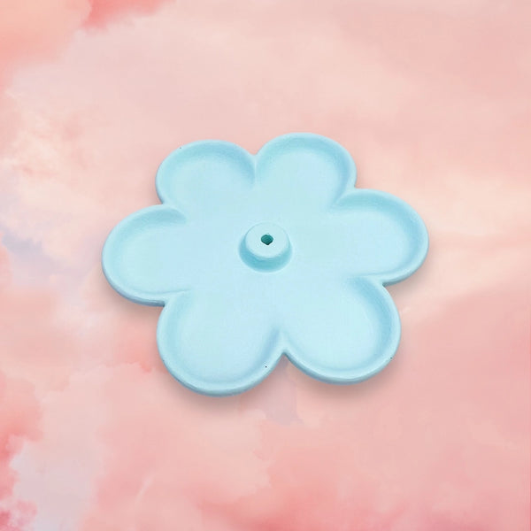 Colorful Concrete Flower Incense Holder - Light Blue - Fire and Moth Co - Wild Lark
