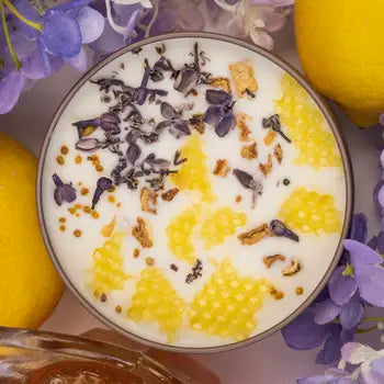 Tin Candles - Nectar - Lilac Honeysuckle Lemon Honey / 4 oz - Ash & Rose - Wild Lark