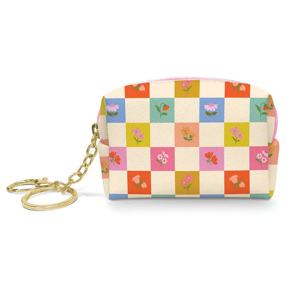 Key Chain Pouch - Checkerboard Blooms - Studio Oh! - Wild Lark