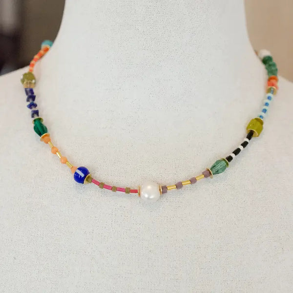 Colorful Beaded Seed Bead Friendship Necklace -  - Jill Makes - Wild Lark