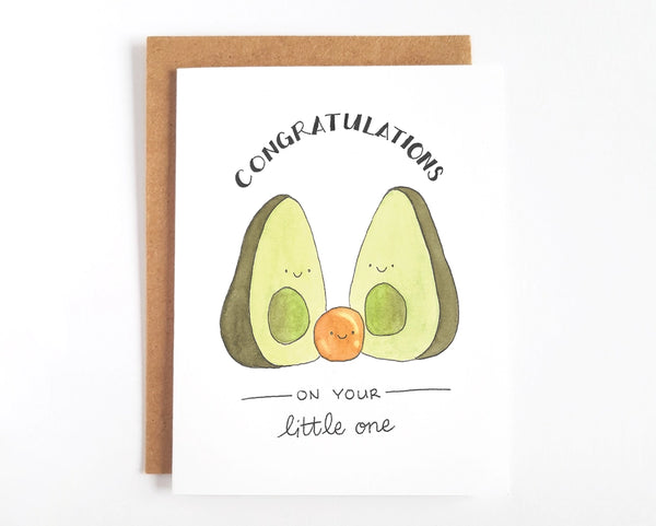 Little Rainbow Paper Co Greeting Cards - Avocado Baby Card - Little Rainbow Paper Co - Wild Lark