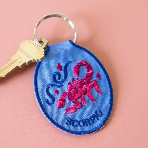Zodiac Embroidered Keychain by Lindy Stark