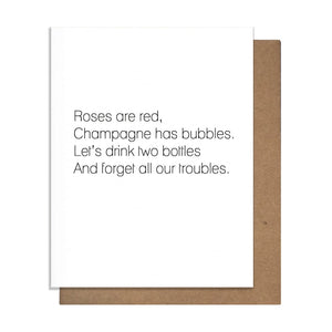 Champagne Poem - Greeting Card -  - Pretty Alright Goods - Wild Lark