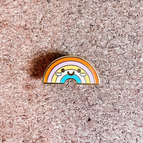 Happy Rainbow Enamel Pin -  - Jollie Ollie Designs - Wild Lark