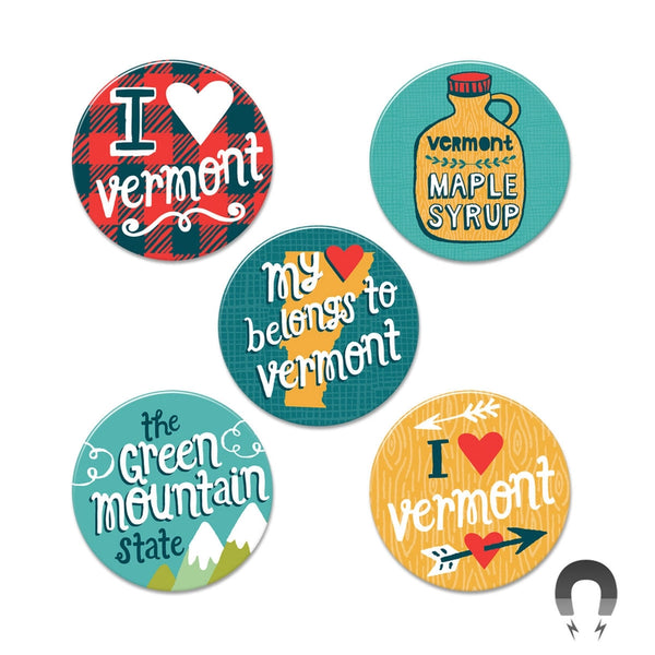 Magnets - I Heart Vermont Flannel - Badge Bomb - Wild Lark