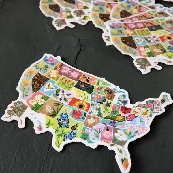 Katie Daisy Matte Sticker - US State Flowers - Katie Daisy - Wild Lark