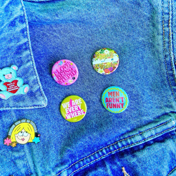 Men Aren't Funny Button - - The Peach Fuzz - Wild Lark