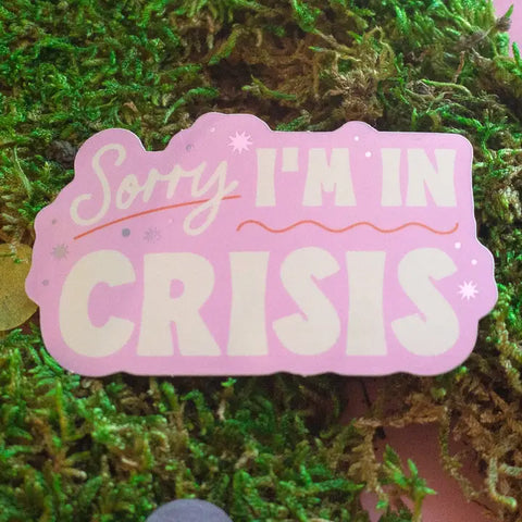 Sorry I Am in Crisis Sticker - - Jollie Ollie Designs - Wild Lark