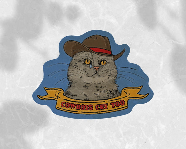 Stickers - Cat Cowboy Sticker - Cluster Funk Studio - Wild Lark