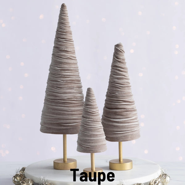 Velvet Pedestal Trees - Taupe / Small - Your Heart's Content - Wild Lark