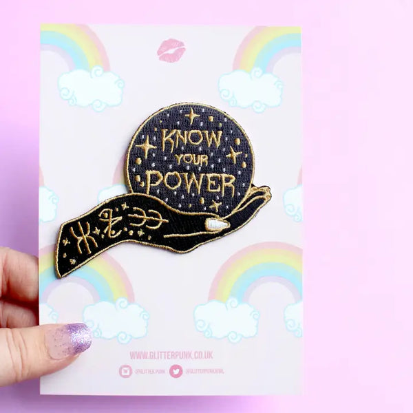 Glitter Punk Iron On Patches - Sale!Know Your Power Embroidered Patch - Glitter Punk - Wild Lark