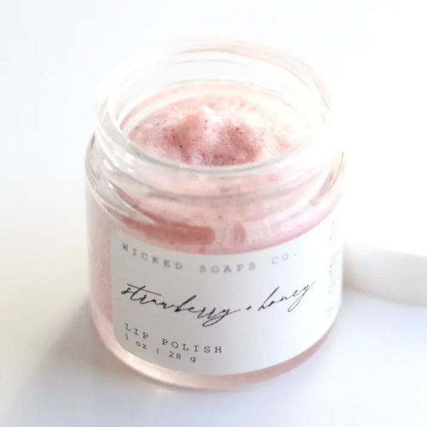 Strawberry + Honey Lip Scrub - - Wicked Soaps Co. - Wild Lark