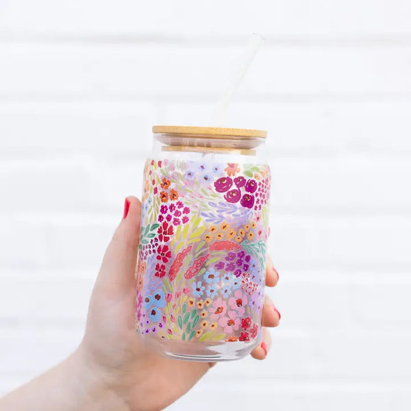 16 oz Glass Can - Countryside Blooms - Elyse Breanne Design - Wild Lark