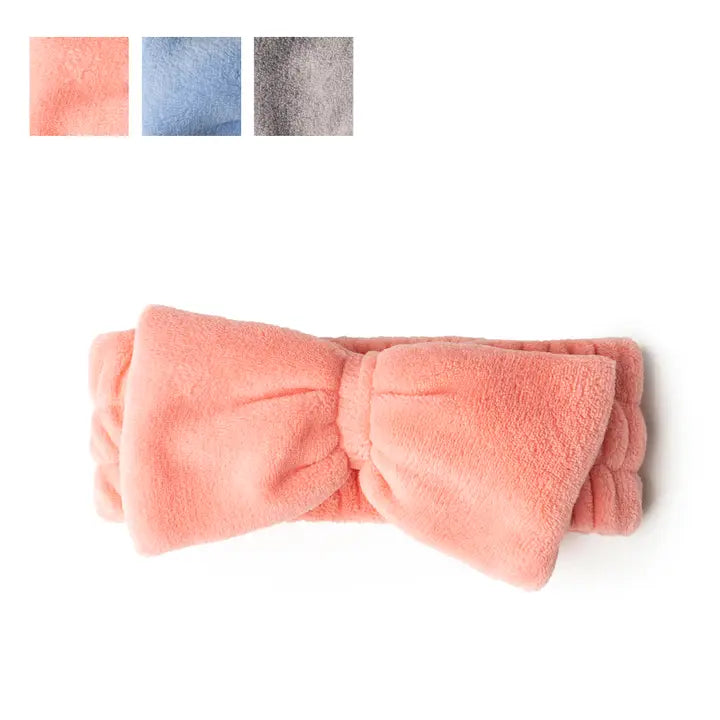 Lemon Lavender Take A Bow Ultra Plush Spa Headband - Pink - DM Merchandising - Wild Lark