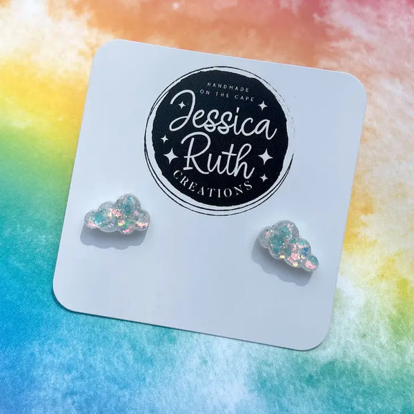 Earrings - Jessica Ruth Creations - Glitter Cloud Studs - Jessica Ruth Creations - Wild Lark