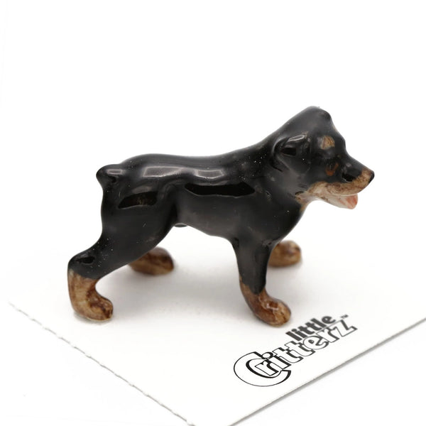 Porcelain Miniature Critters - Raina Rottweiler - Little Critterz - Wild Lark