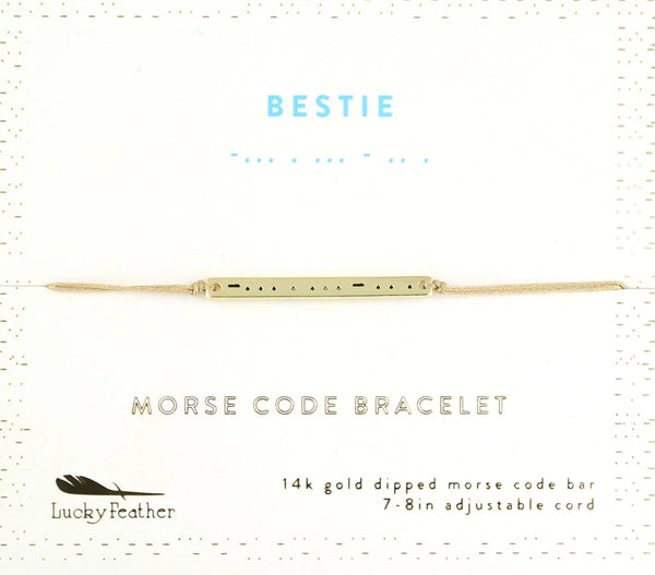 Morse Code Bracelet - Bestie - Lucky Feather - Wild Lark