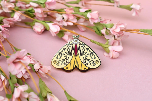 Enamel Pin - Demeter Greek Mythology Olympian Goddess Moth - The Moonborn - Wild Lark