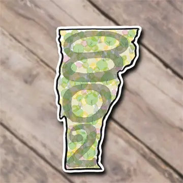 Vermont Vinyl Stickers - "Spring" Vermont Green Mountains - Hudson Illustration Co - Wild Lark