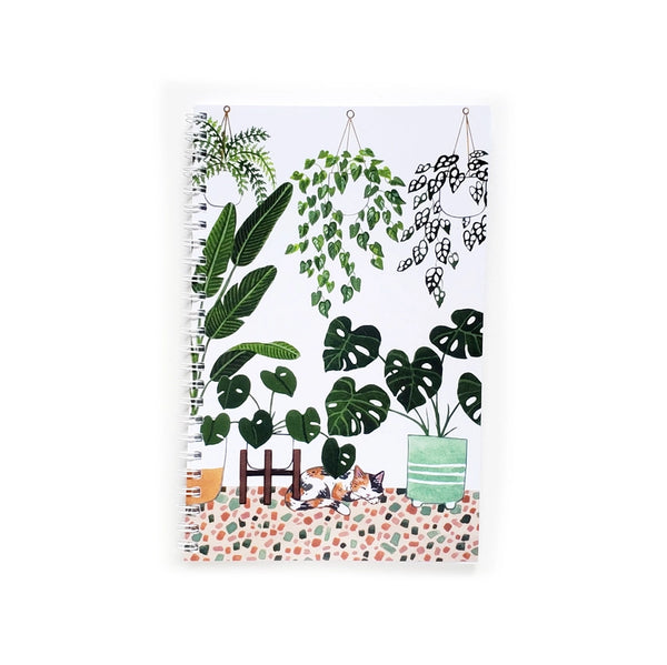 Watercolor Cats + Plants Lined Notebook - - Sketchy Notions - Wild Lark
