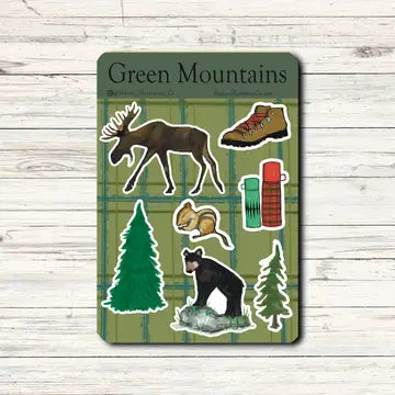 Vermont Green Mountain Sticker Sheet - - Hudson Illustration Co - Wild Lark