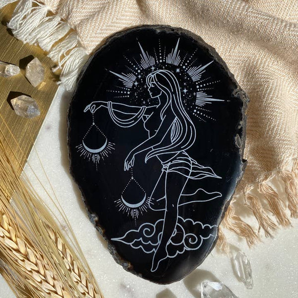 Zodiac Symbol Agate Slices Astrology Sign Horoscope - Libra- Goddess - Fractalista Designs - Wild Lark