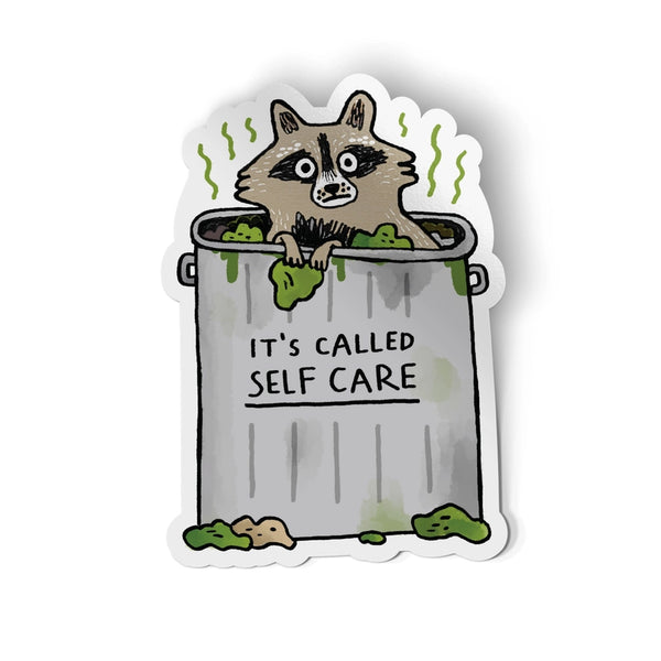 Stickers - Self Care Trash Raccoon - Badge Bomb - Wild Lark