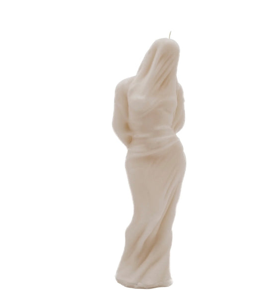 Full Veiled Woman Pillar Candle - - A Pleasant Thought - Wild Lark