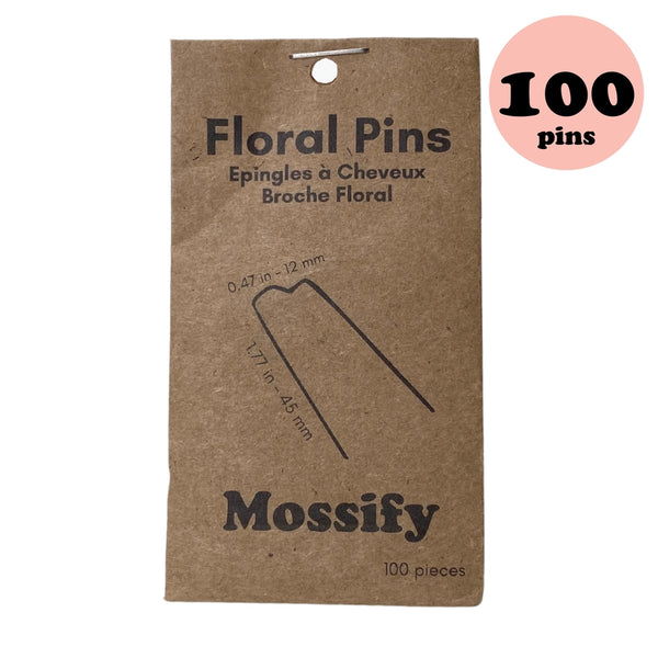 Floral Pins - Greening Pins - Pins For Moss Poles - 100 pack - Mossify - Wild Lark