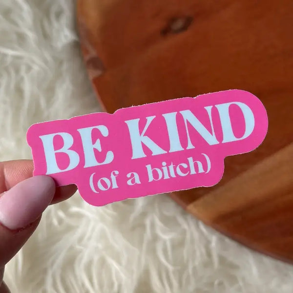 Stickers by Big Moods - Be Kind (of A Bitch) Snarky Pink Text - Big Moods - Wild Lark