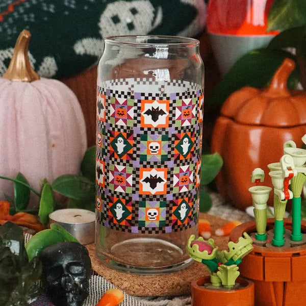 Spooky Garden 20 oz. Can Glass| Cozy Halloween vibes - - Cheerware - Wild Lark