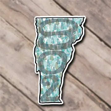 Vermont Vinyl Stickers - "Winter" Vermont Green Mountains - Hudson Illustration Co - Wild Lark