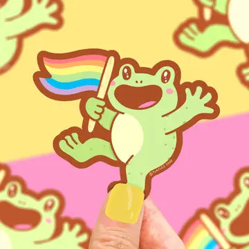 Turtle's Soup Vinyl Stickers - Pride LGBTQ+ Ally Flag Rainbow Frog Vinyl Sticker - Turtle's Soup - Wild Lark