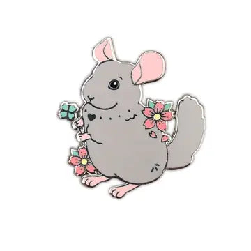 Enamel Pin: The Crowned Rabbit - Grey Chinchilla - The Crowned Rabbit - Wild Lark