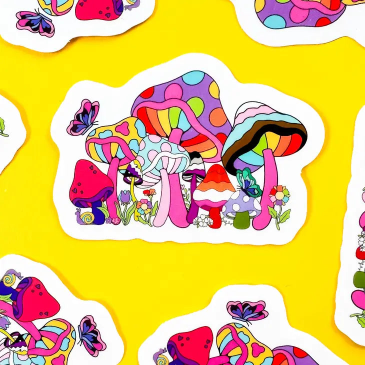 Stickers - Mushroom LGBTQ+ Pride Garden Sticker - Rainbow Certified - Wild Lark