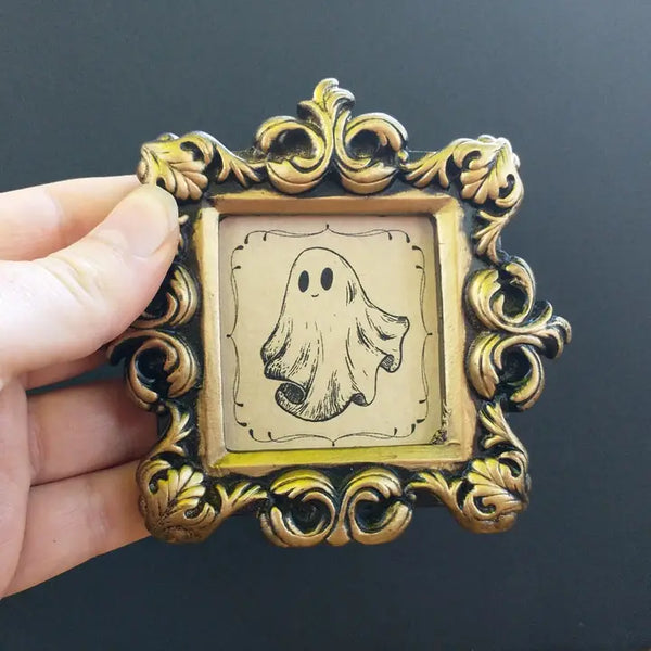 Mini Vintage Framed Print Raccoon, Frog, Anglerfish, & Ghost - - BoyPilot - Wild Lark